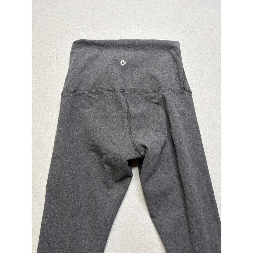 Lululemon Leggings Womens 6 Grey High Rise Cotton Blend Full Length Yoga Pants
